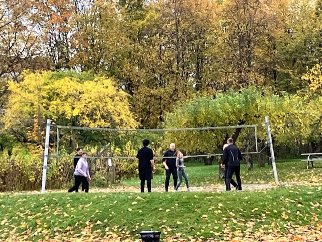 En gruppe mennesker som spiller fotball