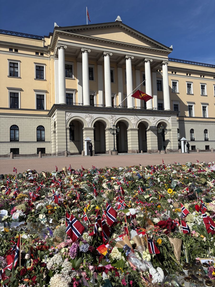 en stor bygning med mange flagg foran seg en stor bygning med mange flagg foran seg
