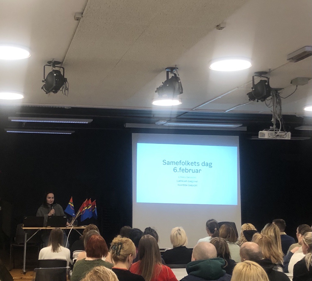 en person som holder en presentasjon for et publikum